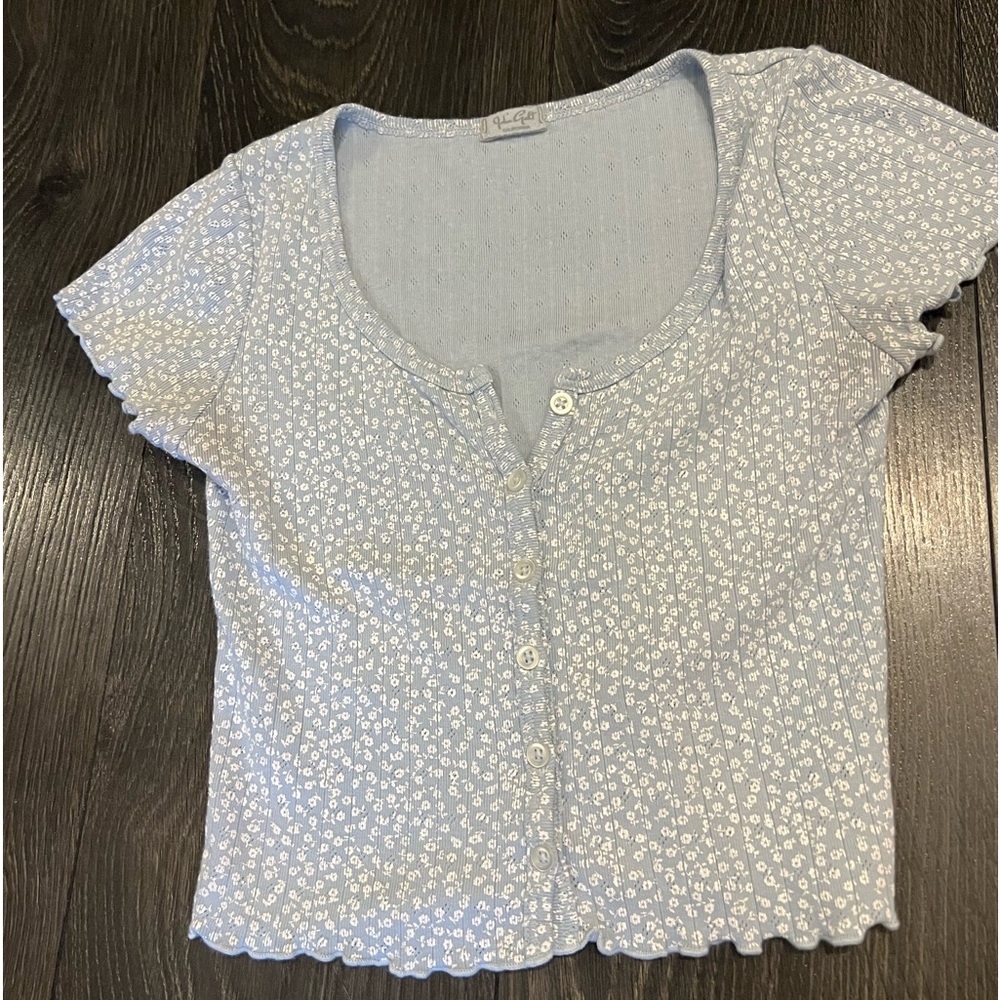 Pacsun Floral Blue Top